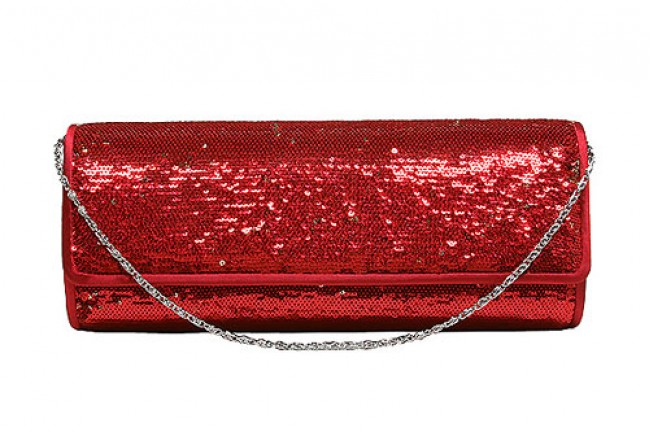 Evening Bag - Sequined Clutch - Red - BG-90955R